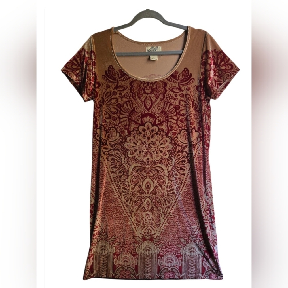 LUCKY BRAND Elegant Floral Patterned Dress. Size L - Picture 2 of 9